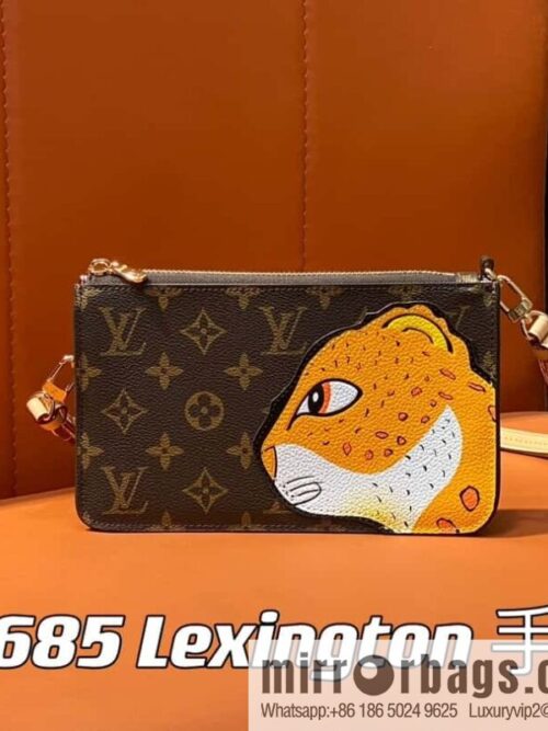 [Premium‑quality] M83685 monogram leopard animal mahjong bag series Lexington clutch bag