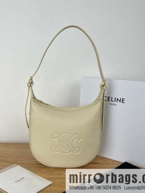 wsxc1720696898816_0-800x800x3y23bbkulw180644_20250708185236.jpg CELINE S HELOISE TRIOMPHE Soft cow leather (fabric) handbag 117253 Milk white