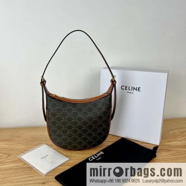 CELINE S HELOISE TRIOMPHE logo printed cow leather (fabric) handbag 117252 monogram