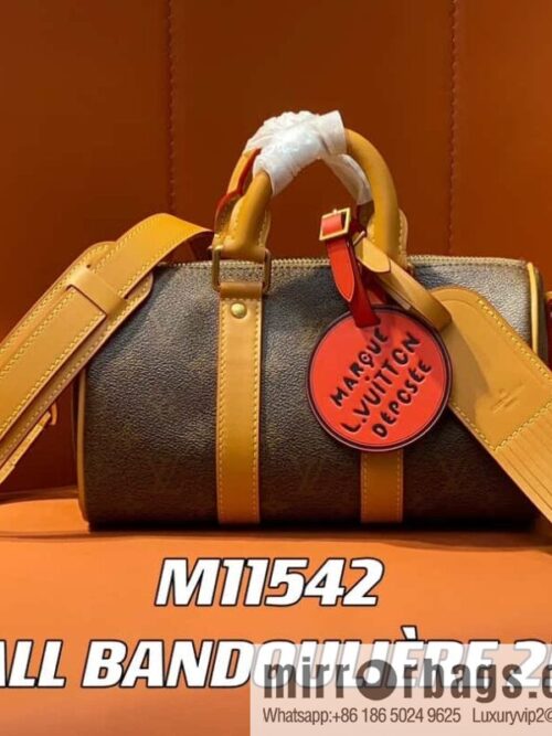 [Premium‑quality] M11542 monogram men\'s bag pillow bag speedy series KEEPALL BANDOULIZRE 25 handbag