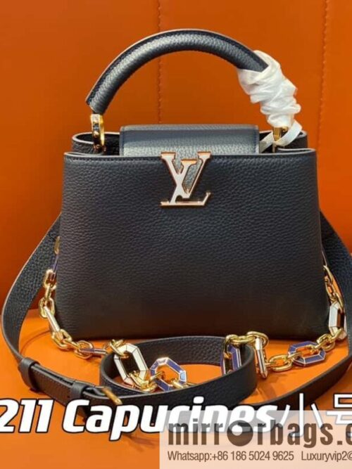 [Boutique‑grade] M25211 (chain strap) M24863 full leather cap that English series Capucines small handbag