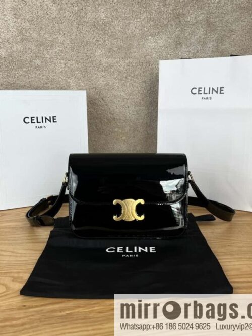 wsxc1721141062452_0-800x800w1tbpzpummx177593_20250708170525.jpg CELINE TRIOMPHE black patent leather shoulder backpack 187363