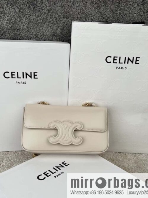 wsxc1721141792255_0-800x800dmthrqits1j177524_20250708170257.jpg CELINE TRIOMPHE glossy cow leather (fabric) chain strap backpack 199243 white