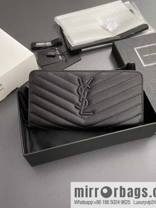 wsxc1721748353135_0-800x800e2nuo3m0qjz176803_20250708163540.jpg YSL MATELASSE flip grain embossed leather (fabric) wrap around zipper wallet 358094