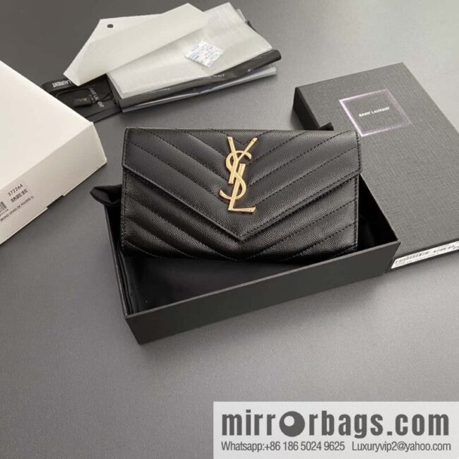 YSL MATELASSE flip grain embossed leather (fabric) wallet 372264