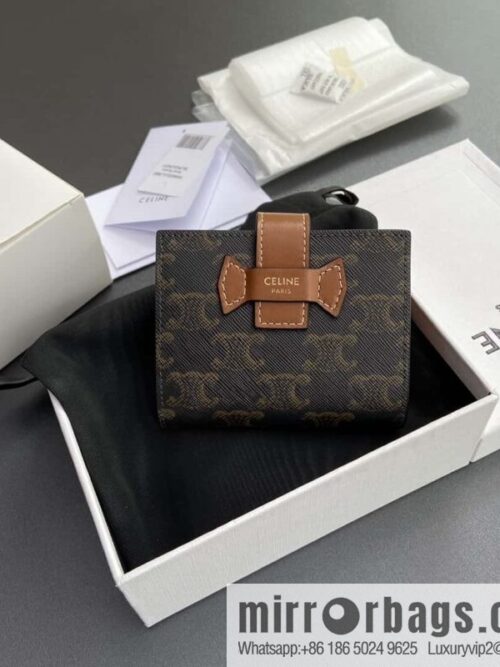 wsxc1722011225951_0-800x800iewhxhmogah173821_20250705225034.jpg CELINE TRIOMPHE logo printed short three-fold wallet 10H262DB7.04LU