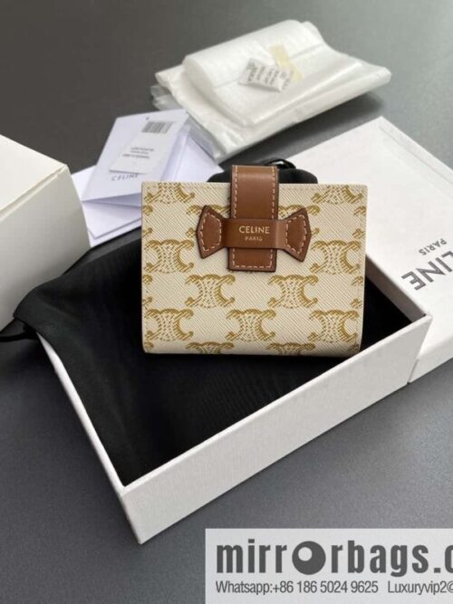 wsxc1722011362741_0-800x800pz2e34gd0hv173810_20250705225012.jpg CELINE TRIOMPHE logo printed short three-fold wallet 10H262DB7.04LU