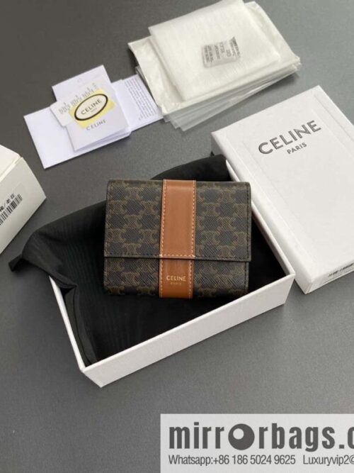 wsxc1722012355541_0-800x800ejbxk15xkqo173788_20250705224930.jpg CELINE TRIOMPHE logo printed short three-fold wallet 10D572BZ9.04LU