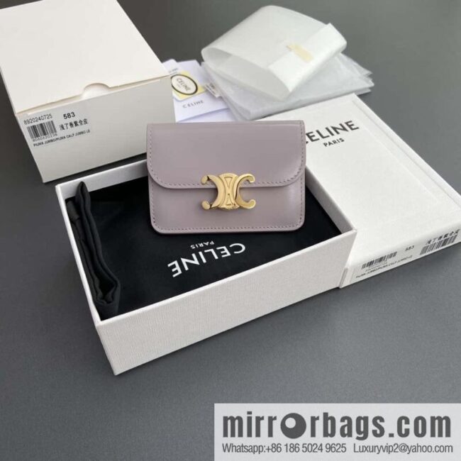 CELINE TRIOMPHE shiny cow leather flip card bag 10I 582 CPJ.04LU