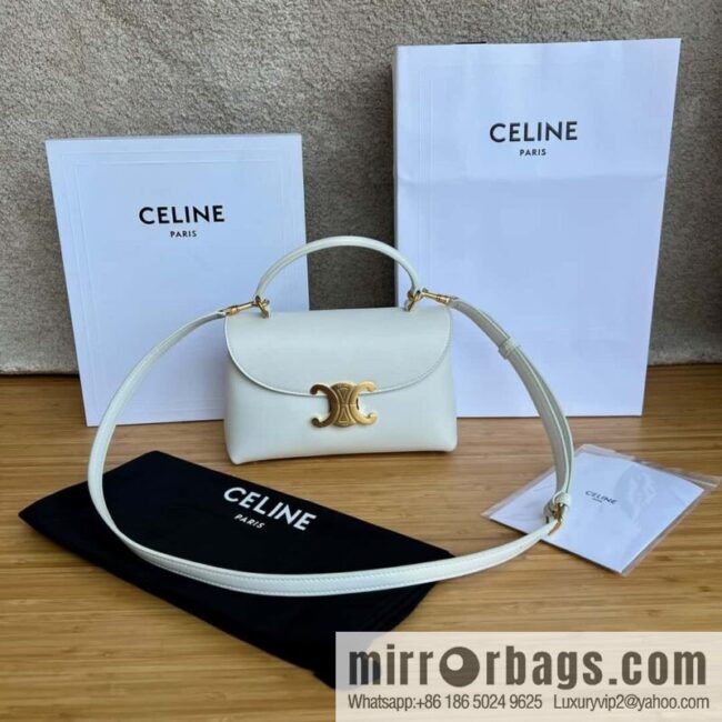 CELINE TEEN NINO Soft cow leather handbag 118113 white