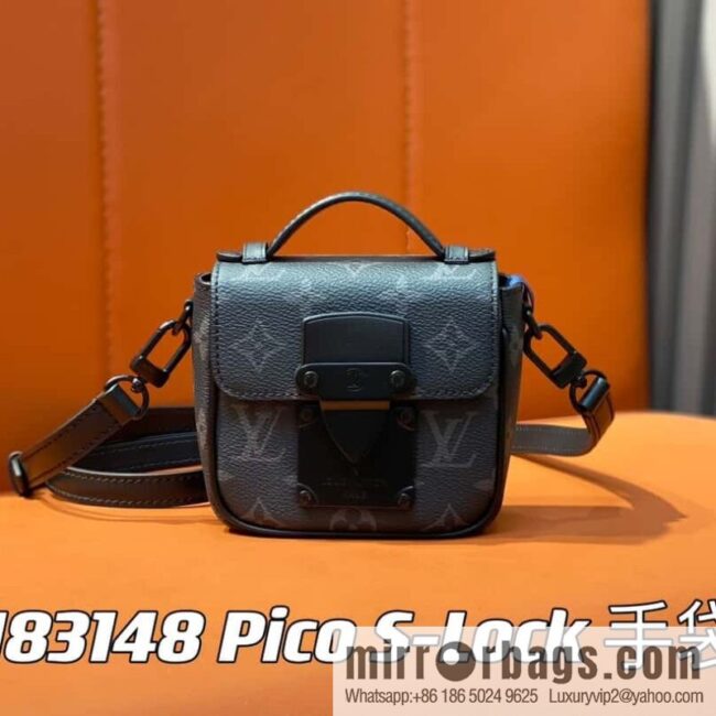 [Boutique‑grade] M83148 black flower, men\'s bag, mini mailman bag series Pico S-Lock handbag, Darth Vader