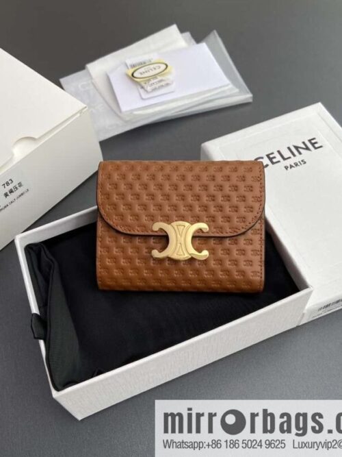 wsxc1724260042584_0-800x800cs1f5kpvssw172787_20250705221923.jpg CELINE TRIOMPHE Glossy Sheep Leather Flower Wallet 10D782CQH.04LU783