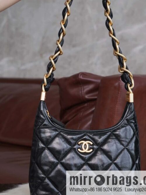 wsxc1724260978280_0-800x800lqgz4kdgcq3172737_20250705221710.jpg CHANEL Premium Handicraft Workshop Hobo Black, Small, Genuine Leather AS4922