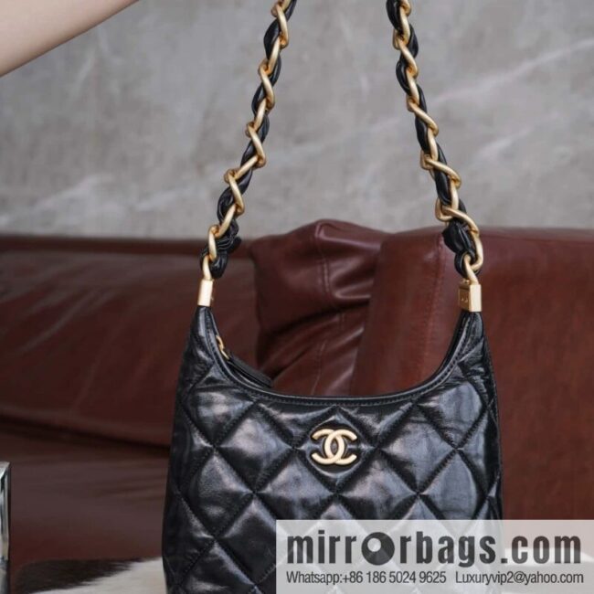 wsxc1724260978280_0-800x800lqgz4kdgcq3172737_20250705221710.jpg CHANEL Premium Handicraft Workshop Hobo Black, Small, Genuine Leather AS4922