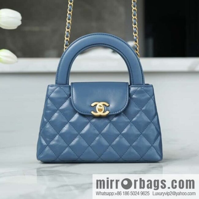 CHANEL 24S New Color Kelly Handle Bag, Large, Light Blue AS4416