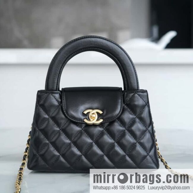 CHANEL 24S New Color Kelly Handle Bag, Large, Black AS4416