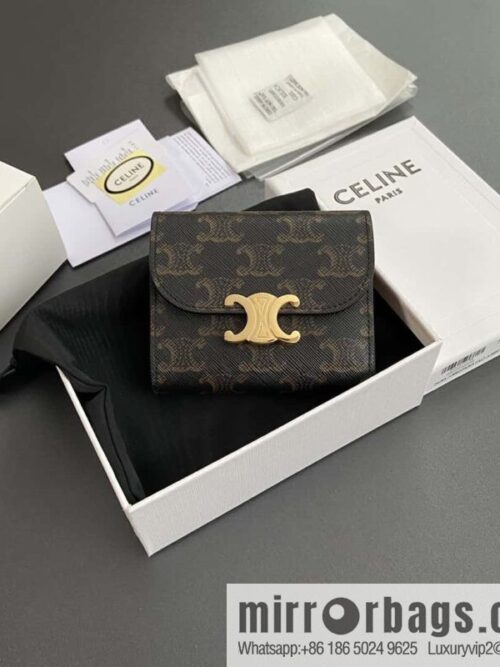 wsxc1724851591617_0-800x800ok2gegcly35170040_20250705204343.jpg CELINE TRIOMPHE logo printed short wallet 10D782CQH.04LU783