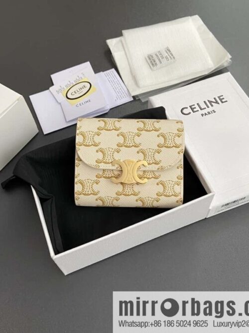 wsxc1724851678440_0-800x800iorn1pwvofx170029_20250705204323.jpg CELINE TRIOMPHE logo printed short wallet 10D782CQH.04LU783