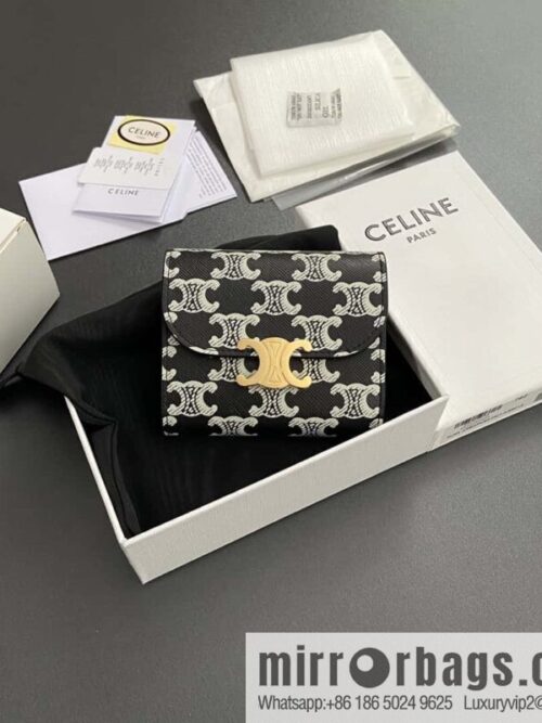 wsxc1724851767054_0-800x800nnt3l53fbox170018_20250705204302.jpg CELINE TRIOMPHE logo printed short wallet 10D782CQH.04LU783