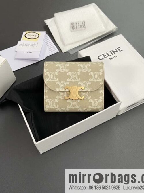 wsxc1724852256258_0-800x8001e5pmiaii0q170007_20250705204241.jpg CELINE TRIOMPHE logo printed short wallet 10D782CQH.04LU783