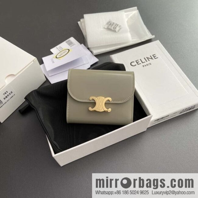 CELINE TRIOMPHE shiny cow leather wallet 10D782CQH.04LU783