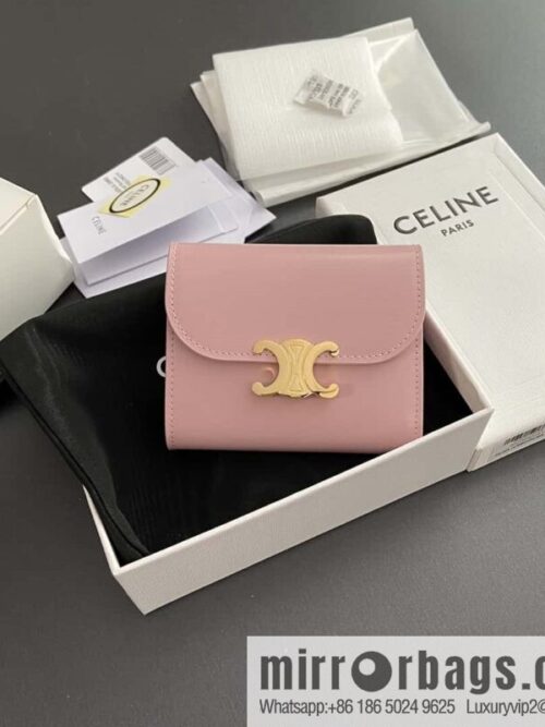 wsxc1724852856515_0-800x800pcnru1mwzcp169941_20250705204043.jpg CELINE TRIOMPHE shiny cow leather wallet 10D782CQH.04LU783 pollen full leather
