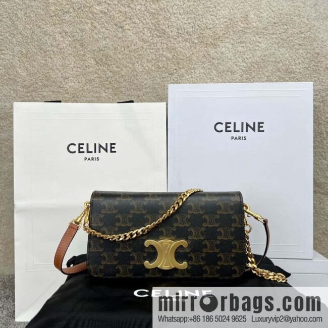 CELINE MULTPOCHETTE logo printed cow leather mini handbag 10L972