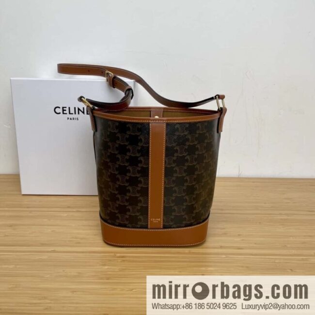 wsxc1724856009841_0-800x8003yixj4ooutt169734_20250705203450.jpg CELINE small logo print bucket bag 191442 tan