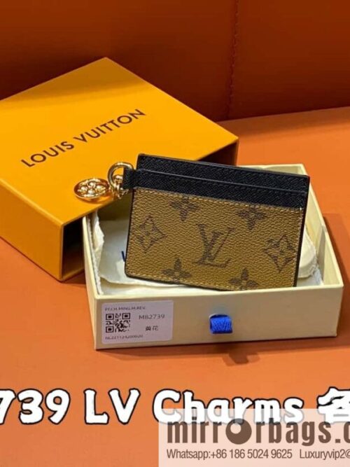 [Boutique‑grade] M82739 yellow flower, card bag wallet series, 5 LV Charms business card~