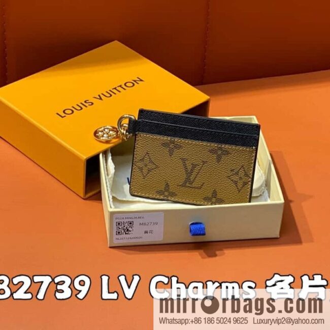 [Boutique‑grade] M82739 yellow flower, card bag wallet series, 5 LV Charms business card~