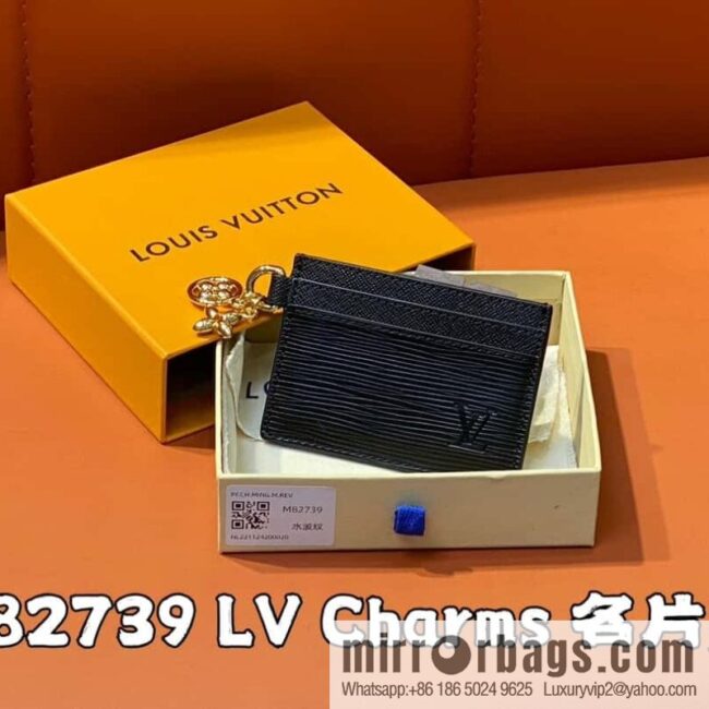 [Boutique‑grade] M82739 black water ripple, card bag wallet series