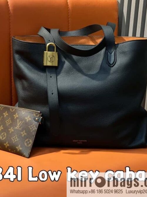 [Boutique‑grade] M25341 black, full leather shopping bag Low key cabas handbag 25342 M25343 2024 latest autumn and winter new models, Low Key Cabas medium handbag