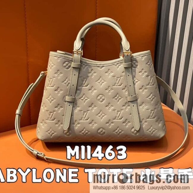 [Boutique‑grade] M11463 black, full leather tote bag series BABYLONE TOTE small handbag m11393 gray-brown m11394