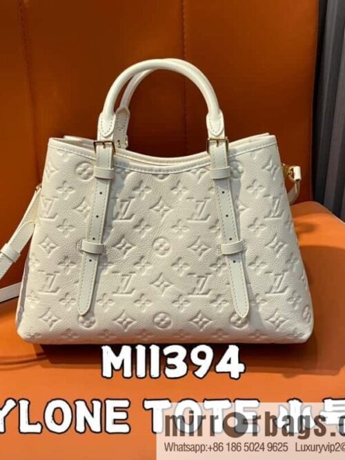 [Boutique‑grade] M11463 meters white full leather tote bag series BABYLONE TOTE small handbag m11393 gray-brown m11394