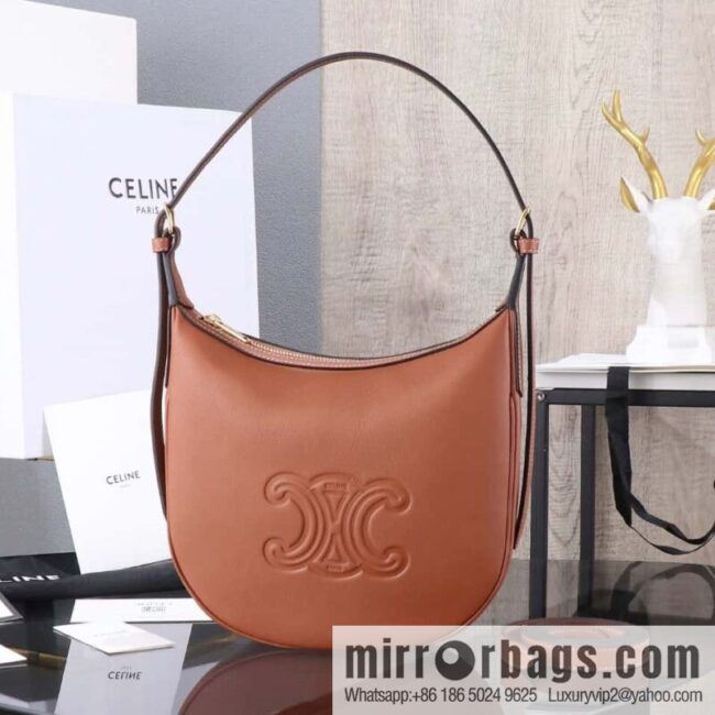 [Premium all-steel hardware] Small HELOSE TRIOMPHE logo printed cow leather handbag No.: 117252 117523