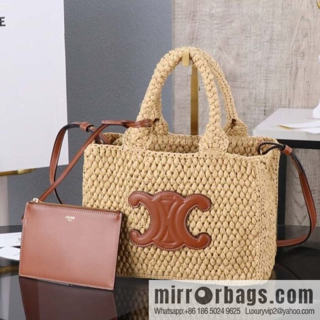 [Premium all-steel hardware] CELINE TCABAS THAIS small plant material and cow leather handbag No.: 116032