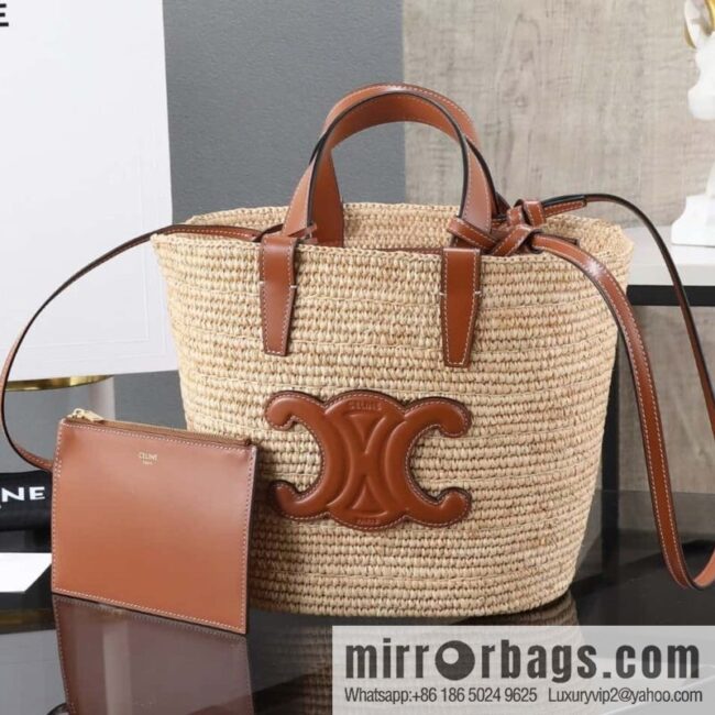 [Premium all-steel hardware] CELINE TEEN plant material and cow leather soft classic basket bag number: 115802
