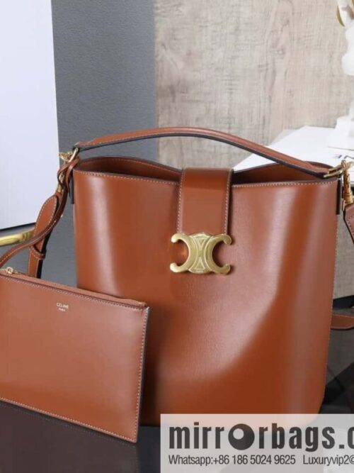 [Premium all-steel hardware] 24s new Louise bucket bag CELINE LOUISE medium smooth cow leather handbag No.: 116613FX9.38NO