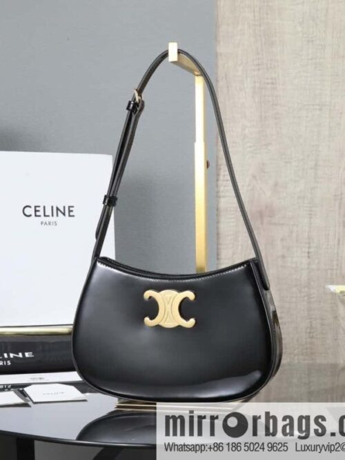 [Premium all-steel hardware] CELIN_E 2024 🆕 | TILLY medium bright cow leather handbag number: 115703BF4.38NO