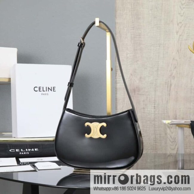 [Premium all-steel hardware] CELIN_E 2024 🆕 | TILLY medium bright cow leather handbag number: 115703BF4.38NO