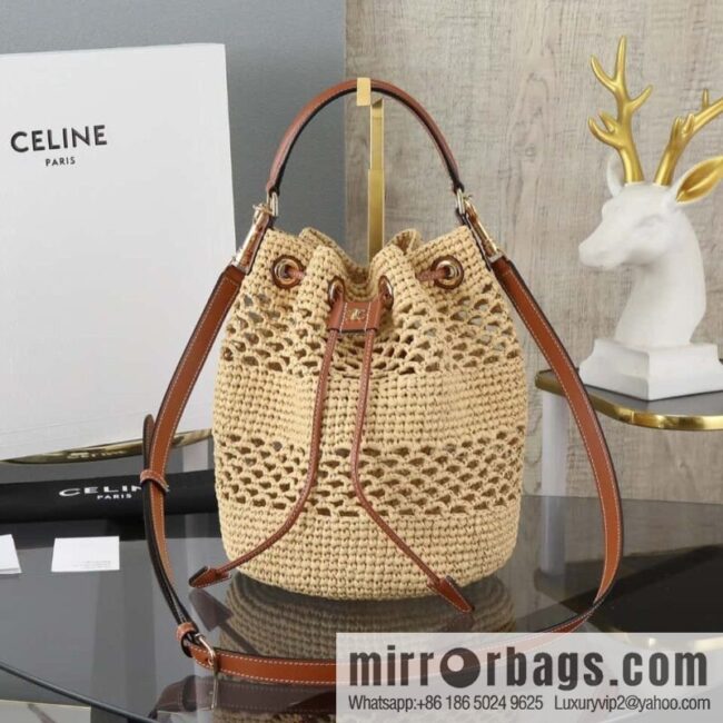 [Premium quality, all-steel hardware] CLARA plant material and cow leather classic basket bag number: 117862