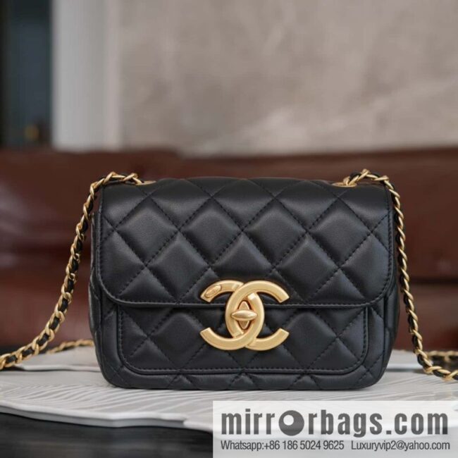 wsxc1725548739301_0-800x800m2nvhatuwgl164587_20250705180614.jpg CHANEL Double π ππππ cover bag, black gold, genuine leather AS5026 B17620 94305