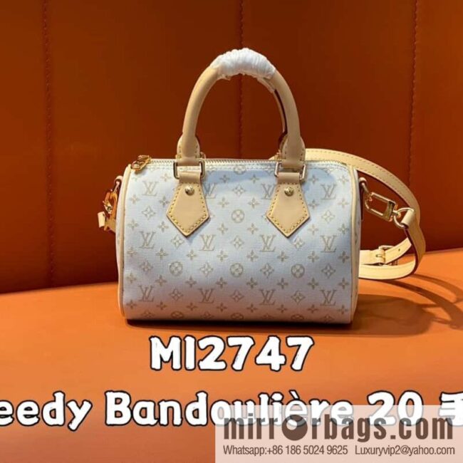 [Boutique‑grade] M12747 white denim, pillow bag speedy series Speedy Bandoulière 20 handbag