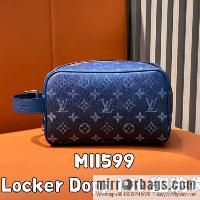 [Premium‑quality] M11599 blue gradual change toilet bag cosmetic bag series Locker Dopp Kit toilet bag