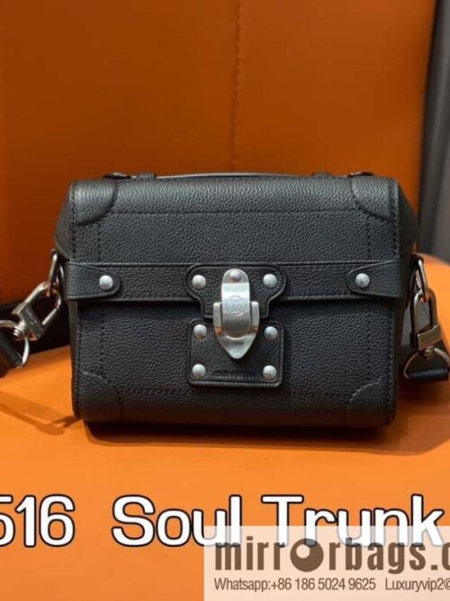 [Boutique‑grade] M11516 black full leather, men\'s bag box bag series, the new Soul Trunk handbag of the season