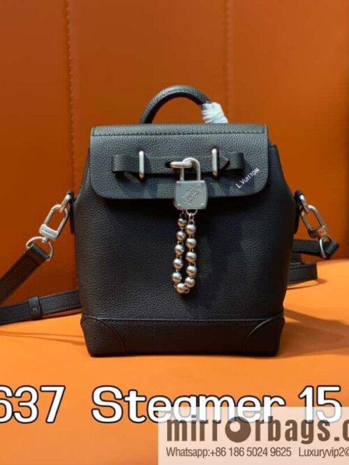 [Boutique‑grade] M11637 black full leather, mini schoolbag
