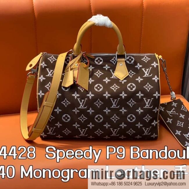 [Boutique‑grade] M24428 grinding dark brown, pillow bag speedy series Speedy P9 Bandoulière 40 Monogram Leather handbag