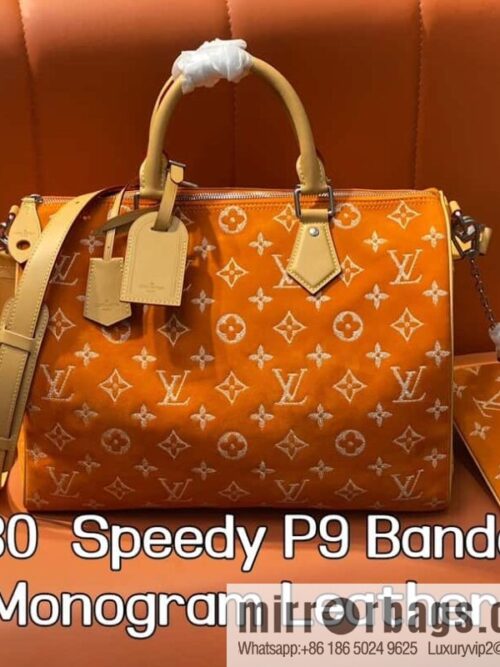 [Boutique‑grade] M24430 matte orange, pillow bag speedy series, this Speedy P9 Bandoulière 40 Monogram Leather handbag