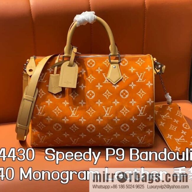 [Boutique‑grade] M24430 matte orange, pillow bag speedy series, this Speedy P9 Bandoulière 40 Monogram Leather handbag