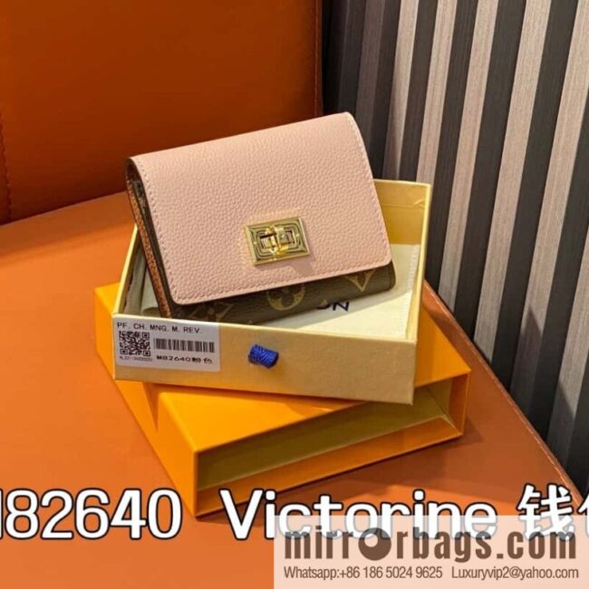 [Boutique‑grade] M82640 pink, three-fold wallet series Victorine wallet